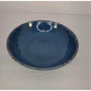 Williams Sonoma Melamine 8" Blue Bowl Rustic Outdoor Serving, Pasta, Fruit
